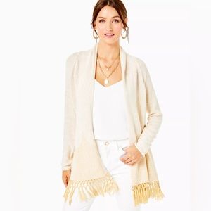 Lilly Pulitzer Tatum Long Fringe Hem Cardigan XL